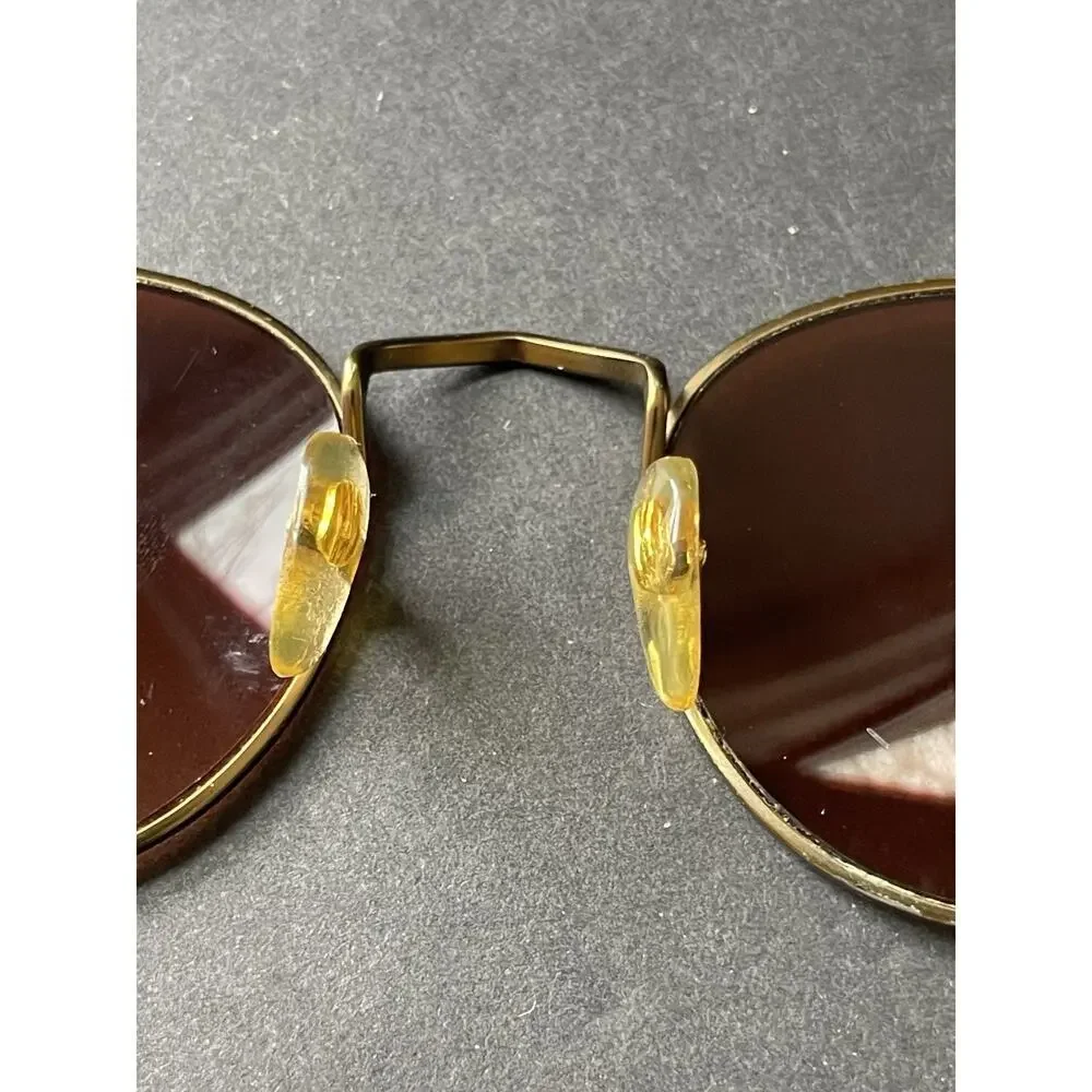Stratus Aviator Sunglasses Gold Tone Metal Frame Reddish Brown Lenses Sunnies